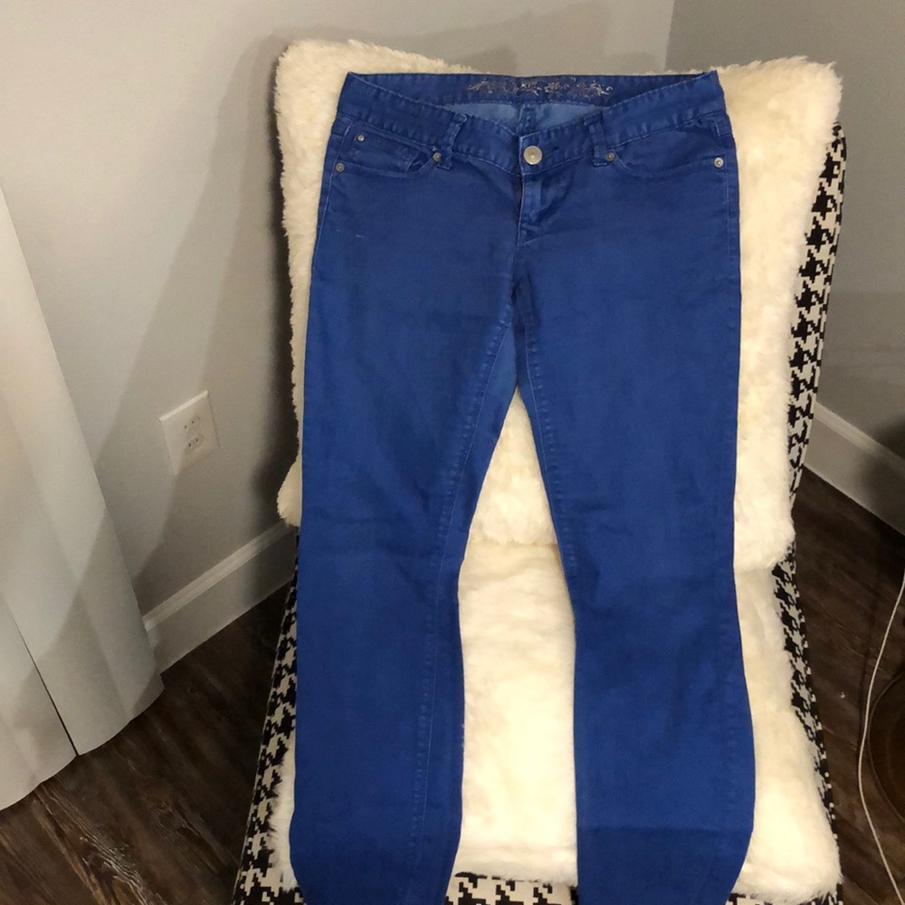 Colored denim skinny leggings